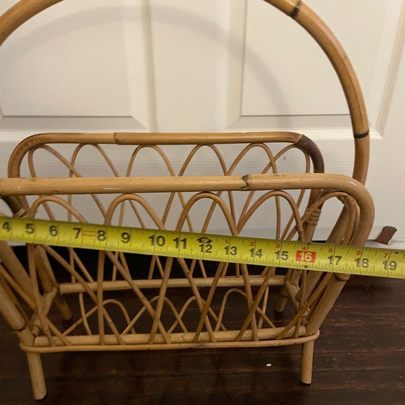 Vintage Rattan Magazine Rack - Picture 4 of 6